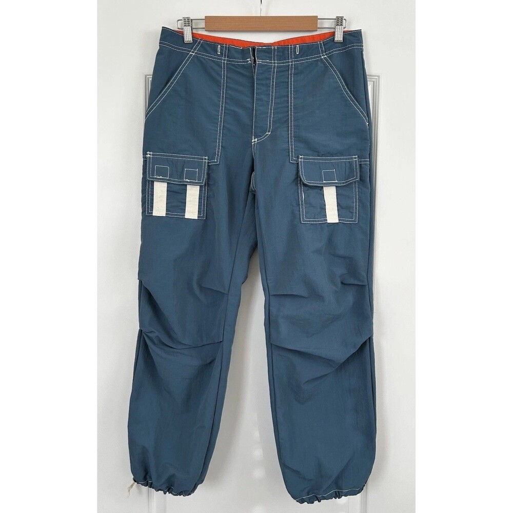 Vtg 90s Paratrooper Pants Mosquito Baggy Raver Mens Sz S Cargo Blue Made In USA